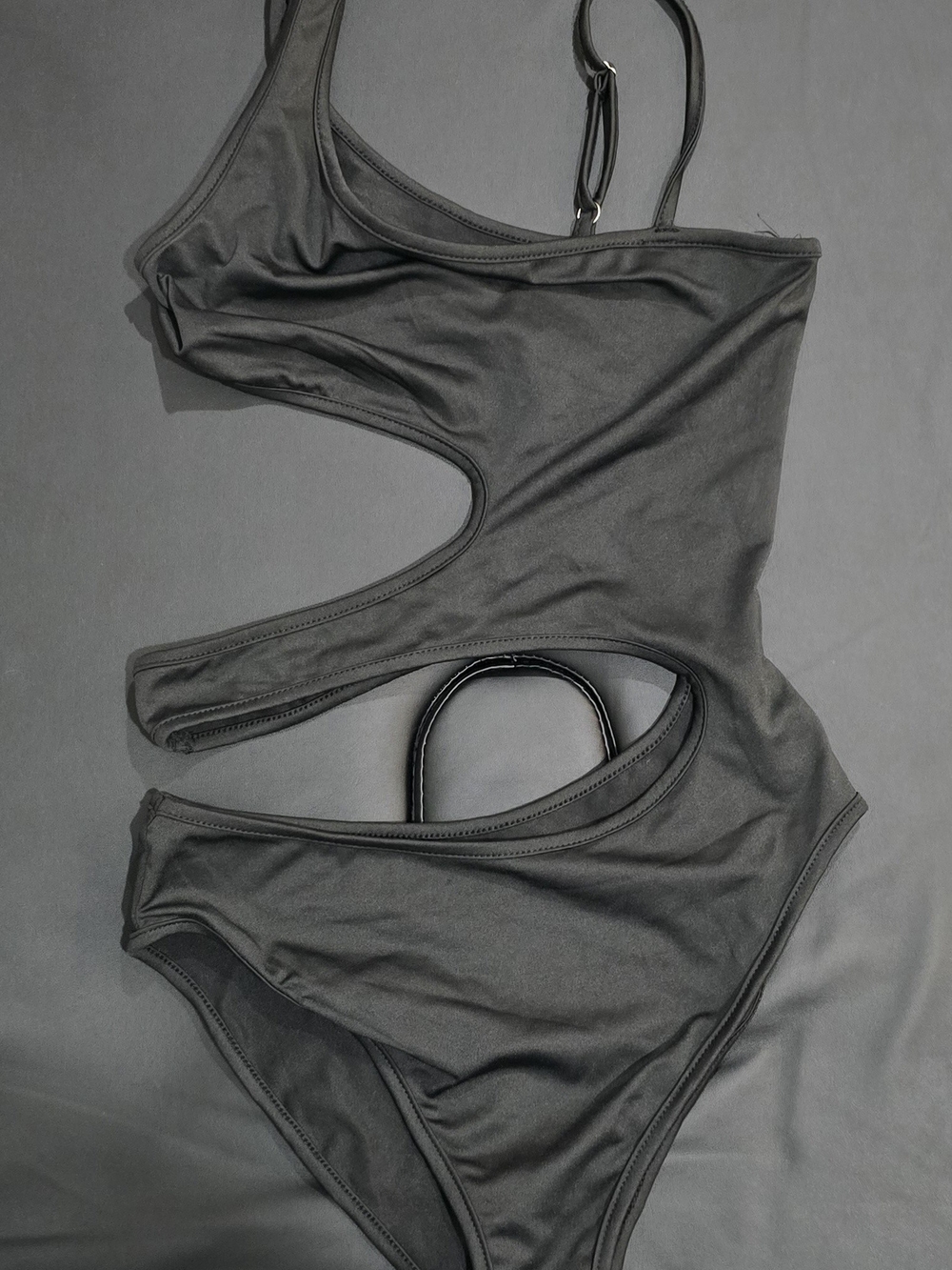Cutout One-Piece Black Rave Wear Festival Outfit